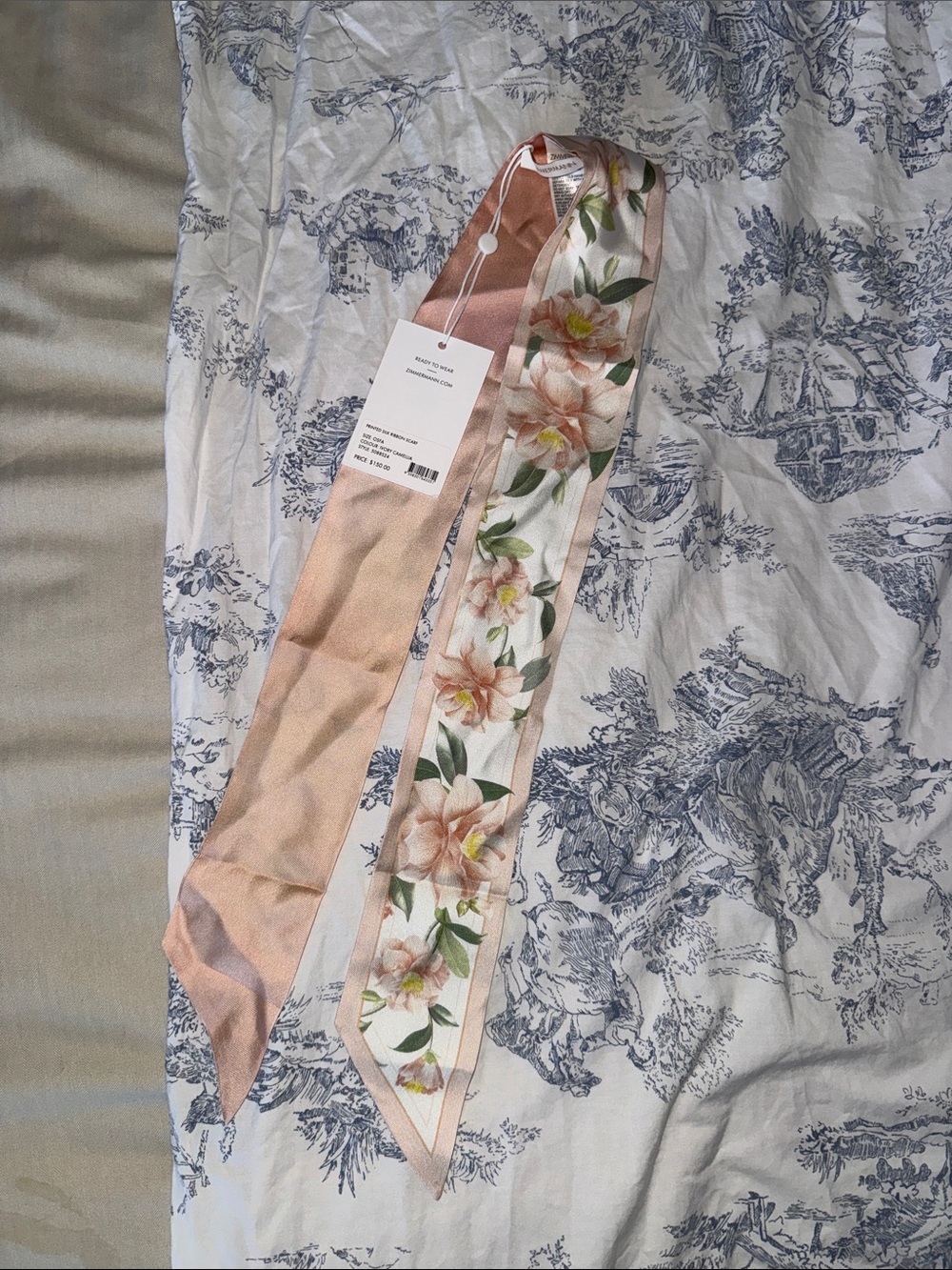 NWT Zimmermann Floral Silk Skinny Scarf